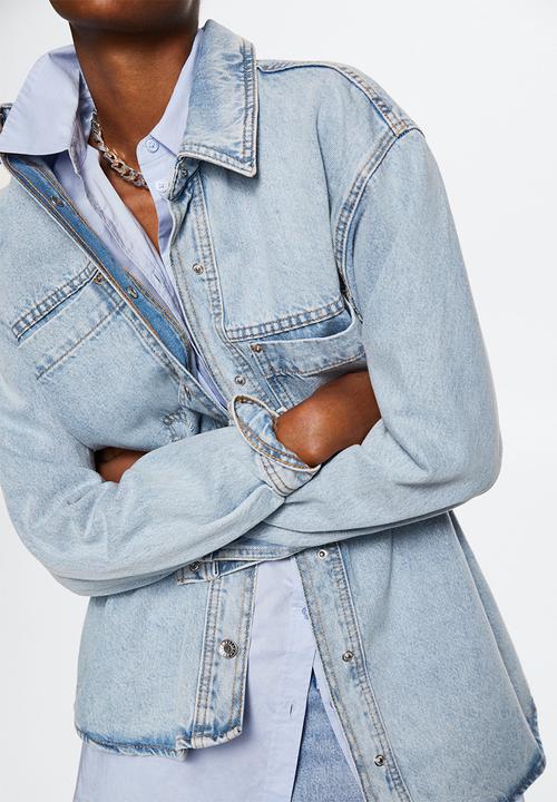 MANGO - Overshirt ares - open blue
