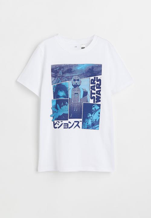 H&M - Printed T-shirt - white/star wars