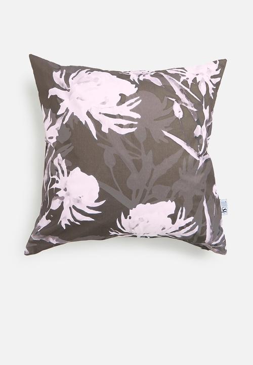 Sandra cushion cover  - white & grey 