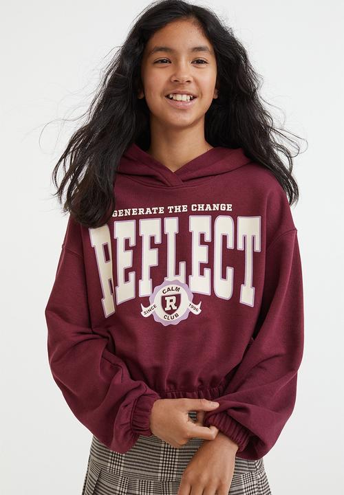 H&M - Oversized hoodie - dark red/reflect