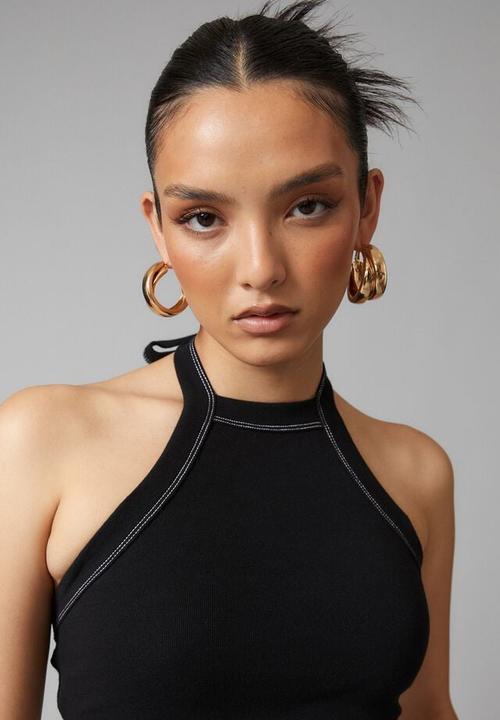 Factorie - Tie up halter tank - black/white