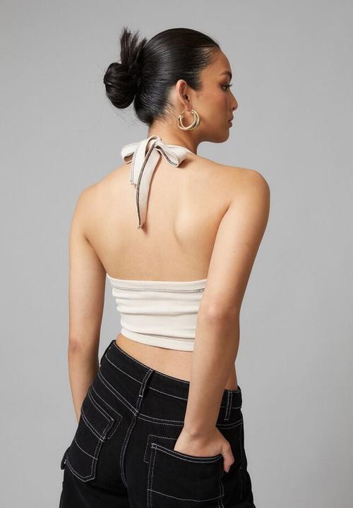 Factorie - Tie up halter tank - light stone/deep mahogany