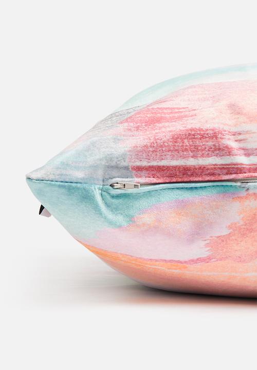 Sixth Floor - Bow velvet cushion cover - multi