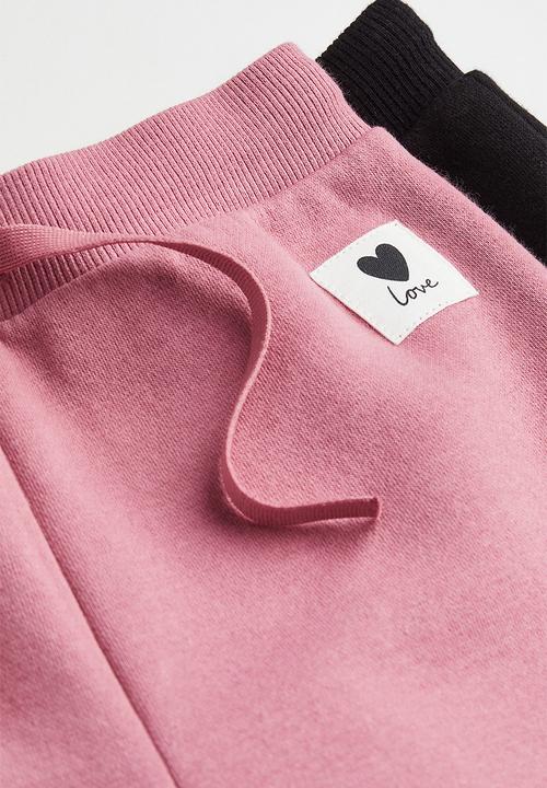 H&M - 2 Pack joggers - old rose & black