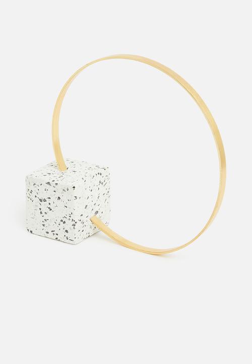 Sixth Floor - Halo terrazzo bookend - gold