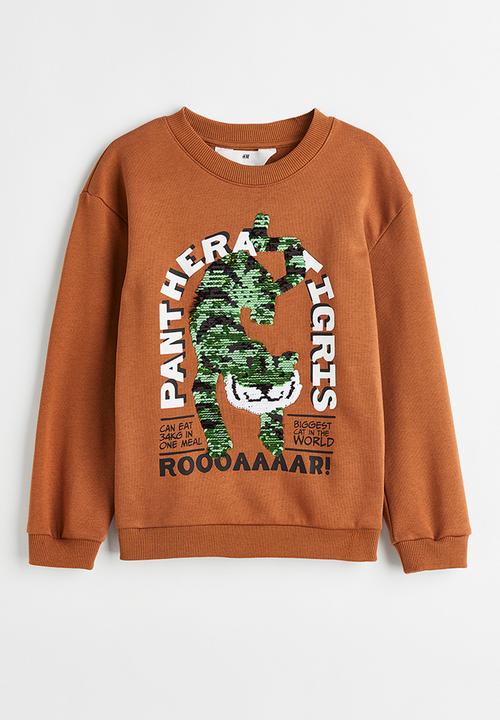 H&M - Reversible sequin motif sweatshirt - brown
