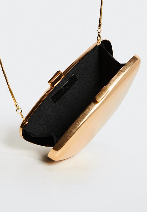 MANGO - Metallic clutch bag - gold