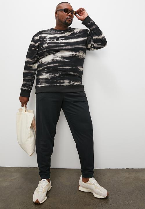 Superbalist - Plus acid wash sweat crew top - charcoal