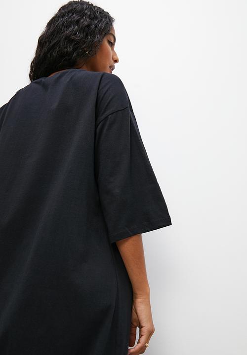 Superbalist - Midi tee dress with pockets - black