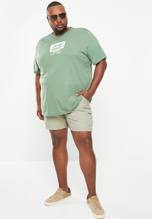 JEEP - Plus fixed waistband mountain man short - silvered green