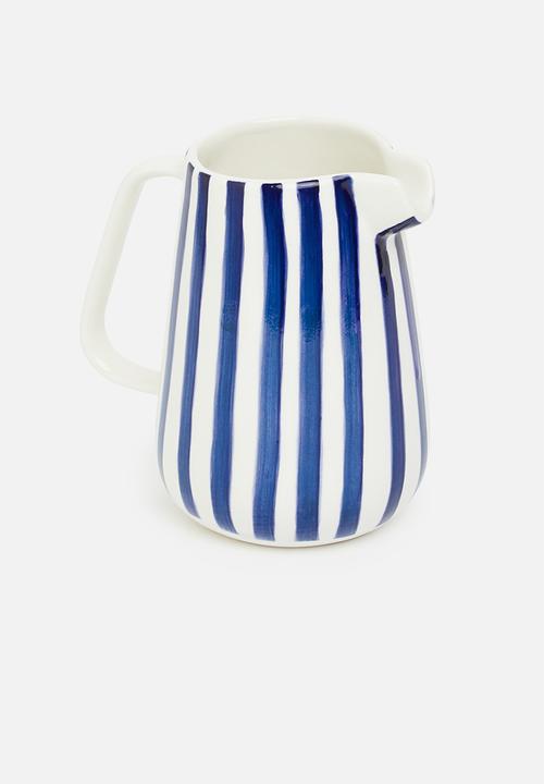 Urchin Art - Matt pitcher - blue and white