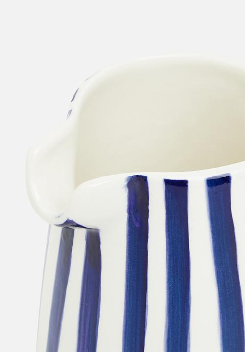 Urchin Art - Matt pitcher - blue and white