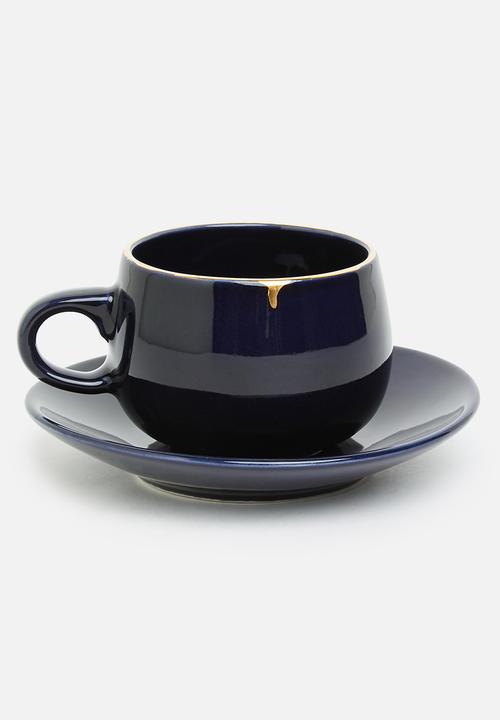 Urchin Art - Keston teacup set of 2 - midnight blue