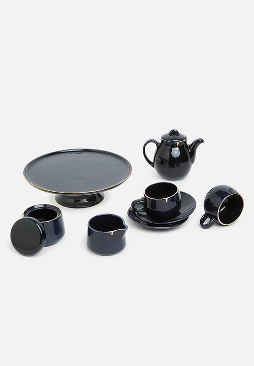 Urchin Art - Keston sugar pot and creamer  - midnight blue