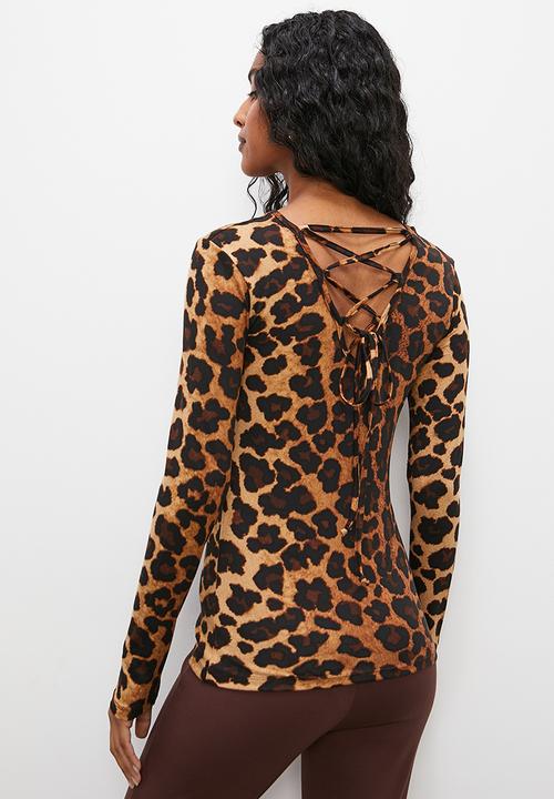 Superbalist - Printed back tie top - animal print