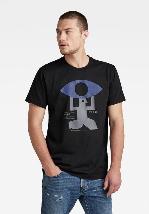 G-STAR - Canoe colorblock r t - black