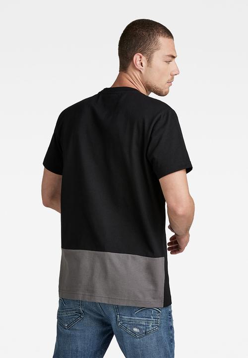 G-STAR - Canoe colorblock r t - black