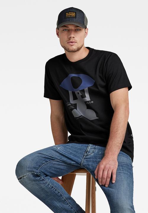 G-STAR - Canoe colorblock r t - black
