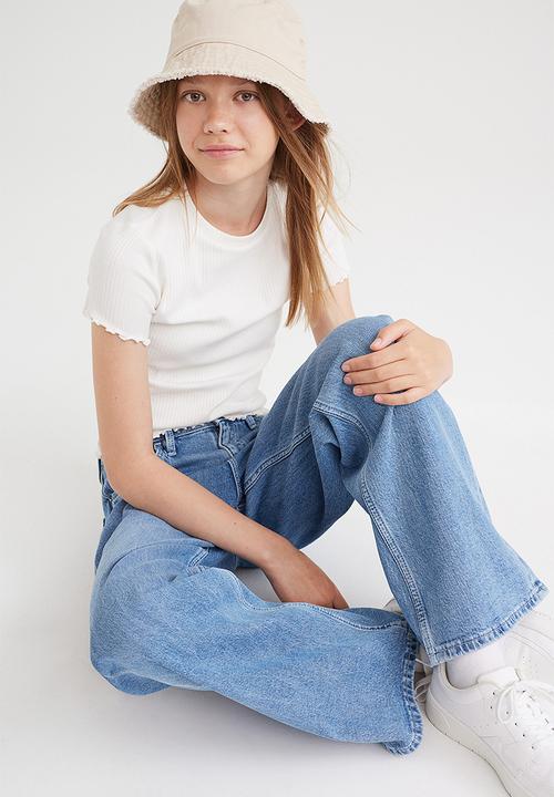 H&M - Wide high jeans - denim blue