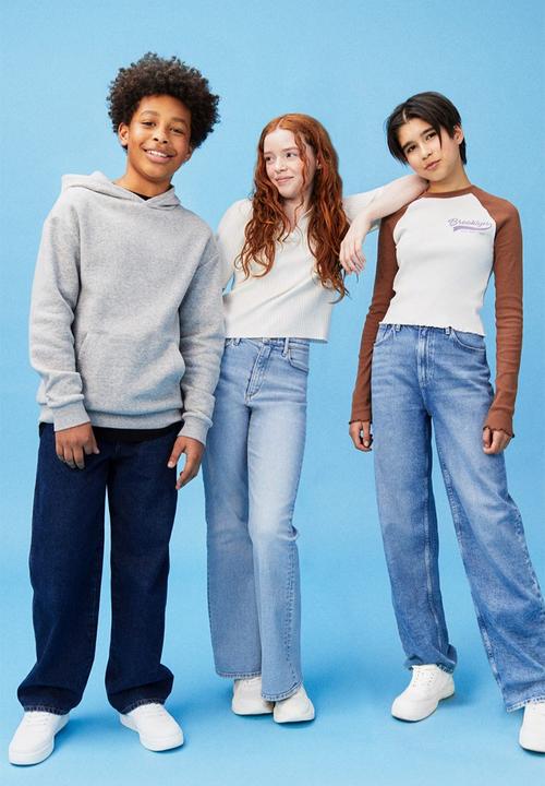 H&M - Wide high jeans - denim blue