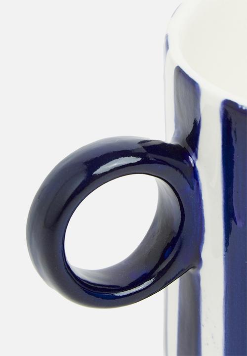 Urchin Art - Matt mug set of 2 - blue and white