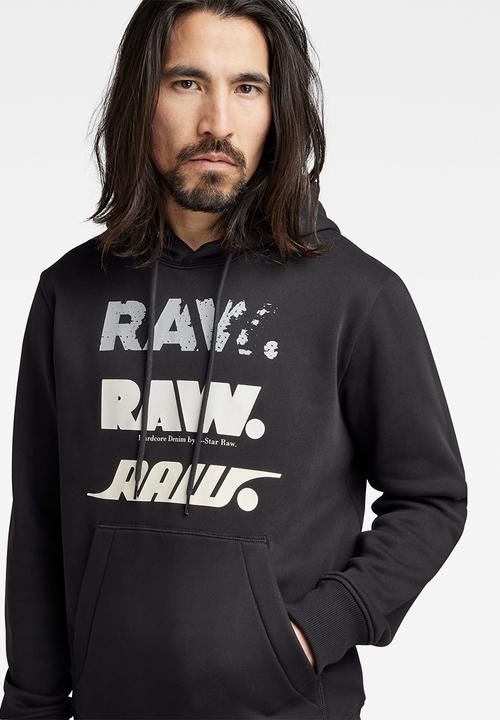 G-STAR - Triple raw. hooded sweater - dk black