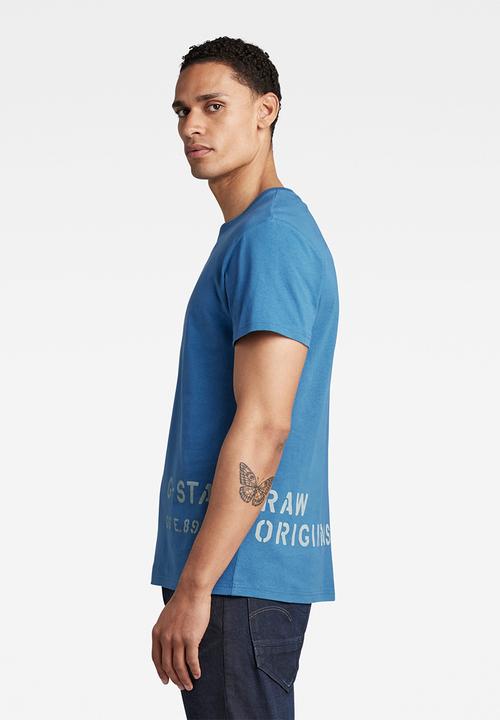 G-STAR - Stencil front back gr r t - retro blue