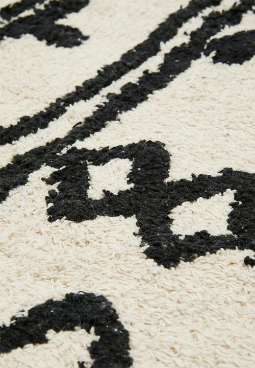 Sixth Floor - Looking tufted bath mat - black & white