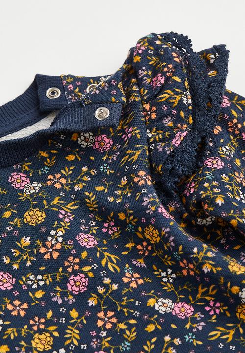 H&M - Sweatshirt - navy blue/floral