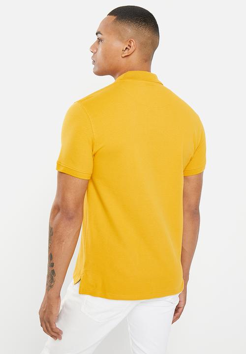 POLO - Men classic pique short sleeve golfer - mustard