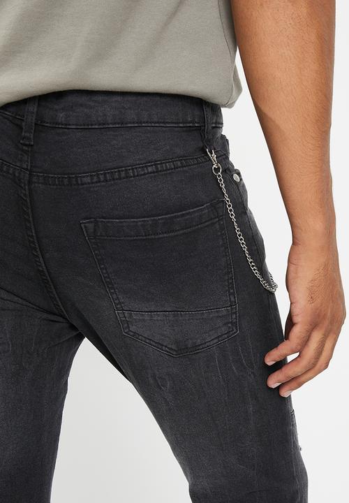 Brave Soul - Mjn lockwood knee panle skinny - black