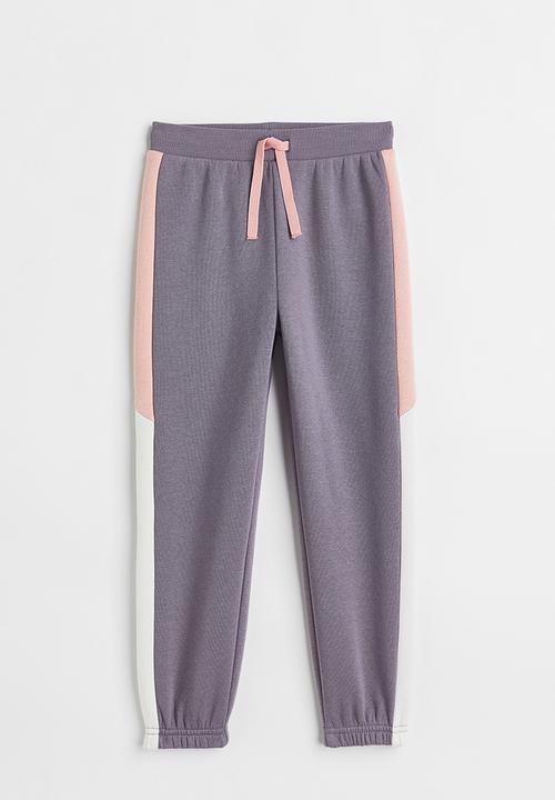 H&M - Joggers - mauve/block-coloured