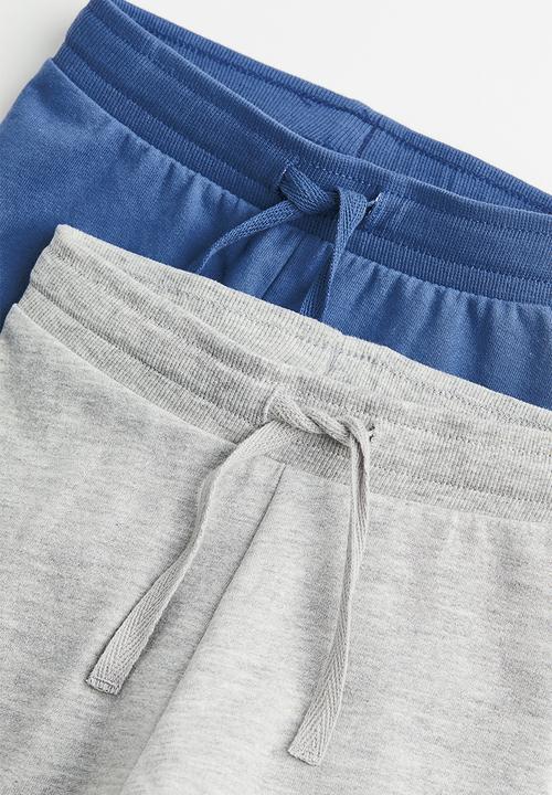 H&M - 2 Pack cotton joggers - blue/light grey marl