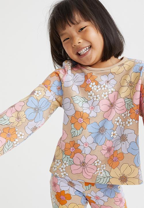 H&M - Cotton sweatshirt - beige/floral