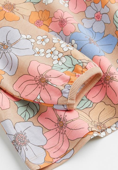 H&M - Cotton sweatshirt - beige/floral