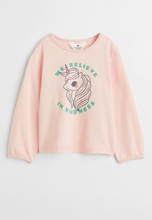 H&M - Cotton sweatshirt - light powder pink/unicorn