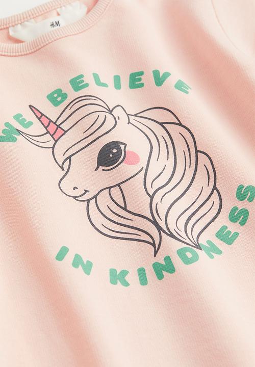 H&M - Cotton sweatshirt - light powder pink/unicorn