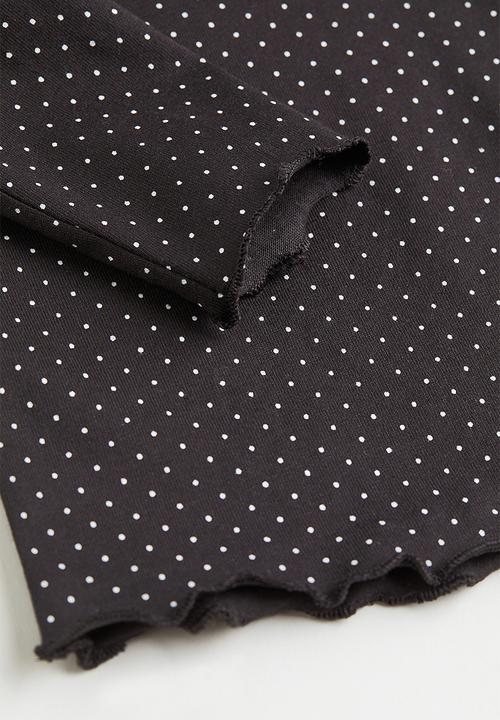 H&M - Printed top - dark grey/spotted