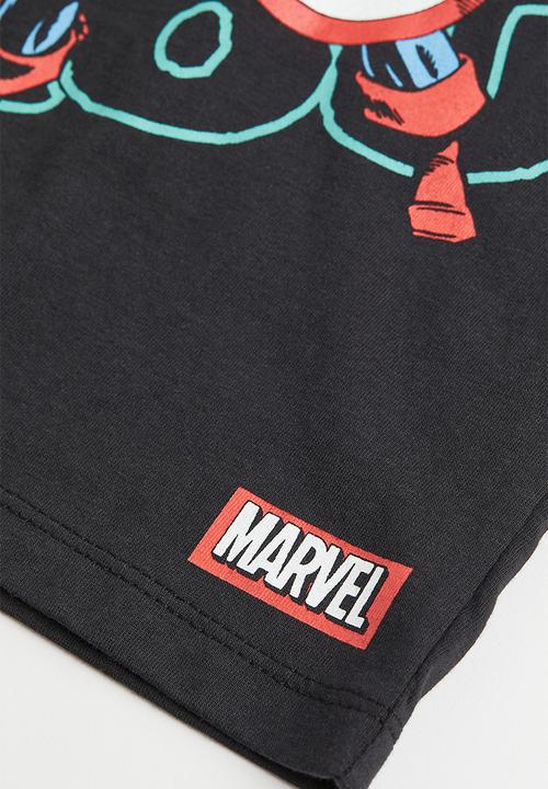 H&M - Foldover-trim pyjamas - dark grey/avengers
