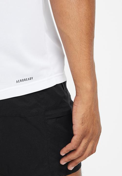 adidas Performance - AEROREADY Designed To Move sport 3-Stripes tank top - white