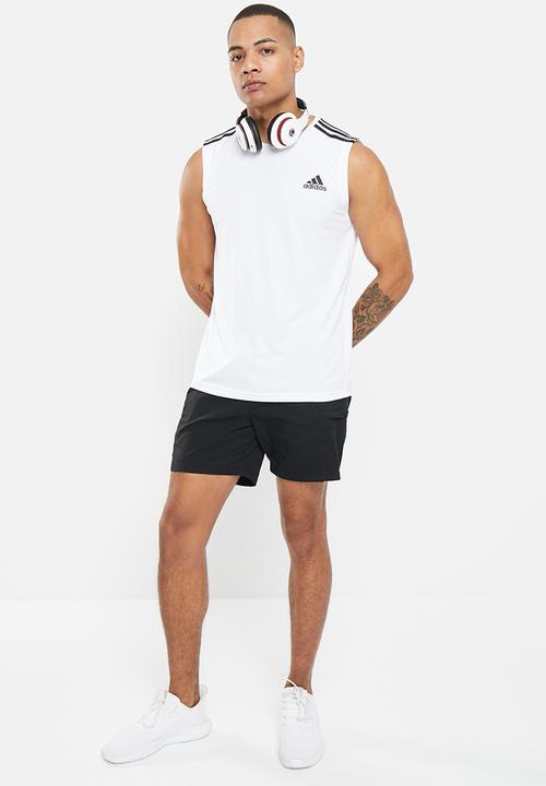 adidas Performance - AEROREADY Designed To Move sport 3-Stripes tank top - white