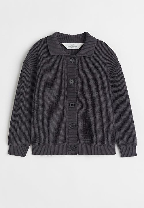 H&M - Cotton collared cardigan - dark grey