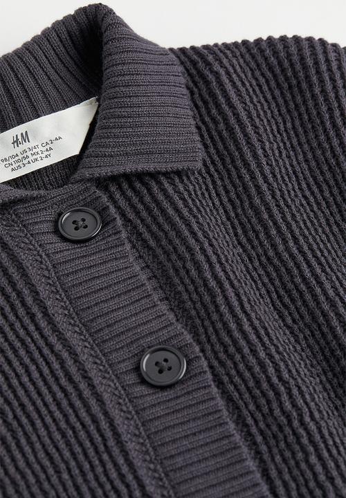 H&M - Cotton collared cardigan - dark grey