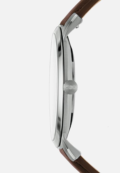 Fossil - The minimalist 3H- silver & brown