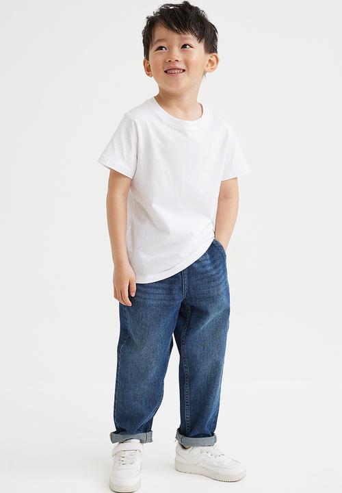 H&M - Relaxed fit denim joggers - dark denim blue