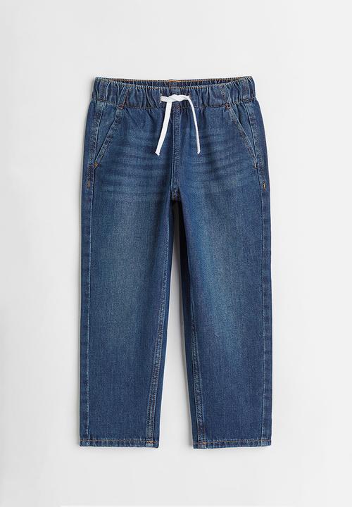 H&M - Relaxed fit denim joggers - dark denim blue