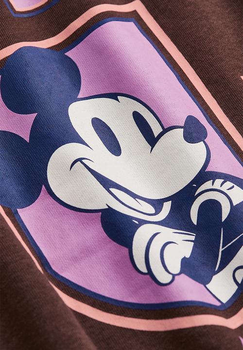 H&M - Oversized sweatshirt - dark brown/mickey mouse