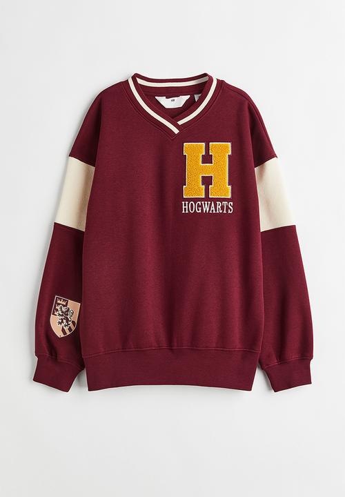 H&M - Oversized sweatshirt - dark red/harry potter