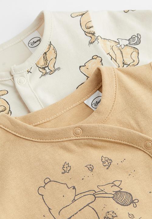 H&M - 2 Pack printed pyjamas - yellow/winnie the pooh