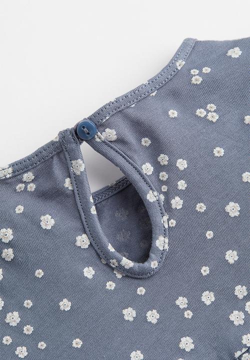 H&M - Patterned flounced dress - blue/floral